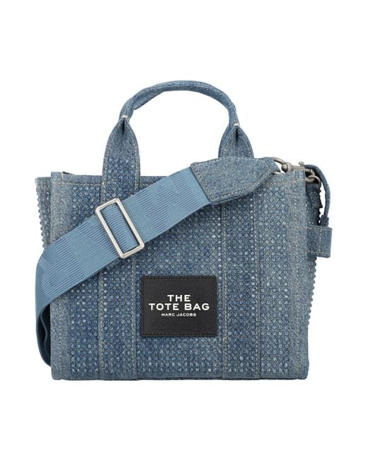 Marc Jacobs The Small Denim Crystal Tote Bag in Blue | Lyst