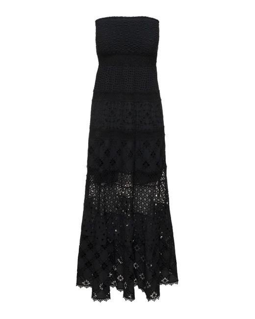 Temptation Positano Black Embroidered Long Dress