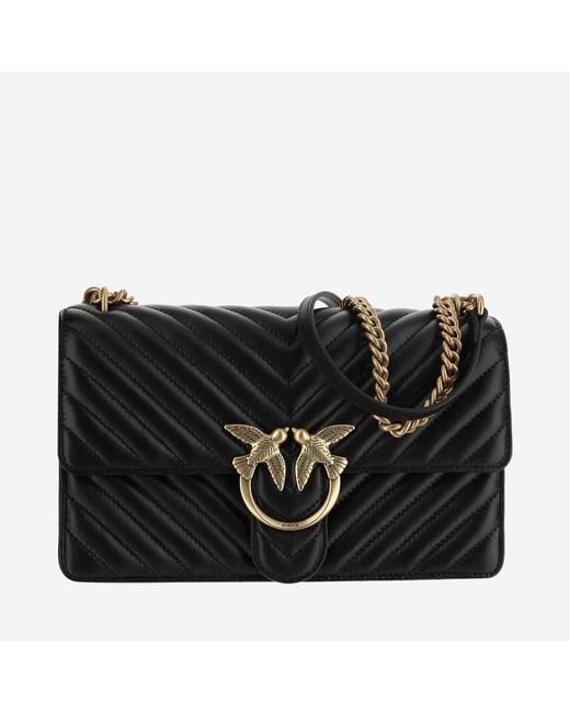 Pinko Black Shoulder Bag Love One Classic Leather
