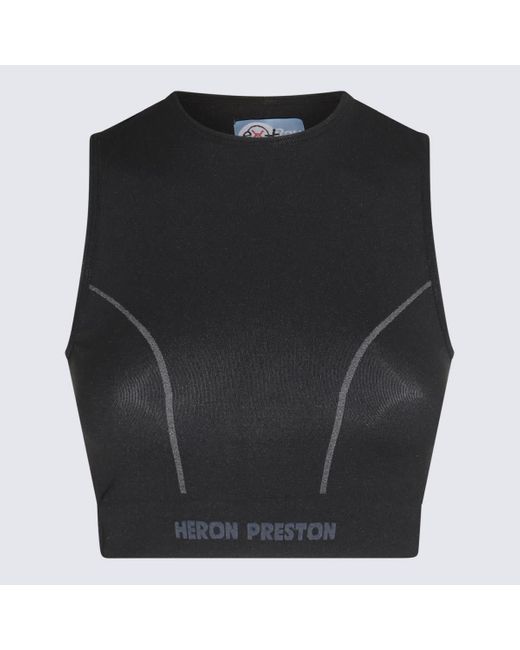 Heron Preston Black And Cotton Blend Top