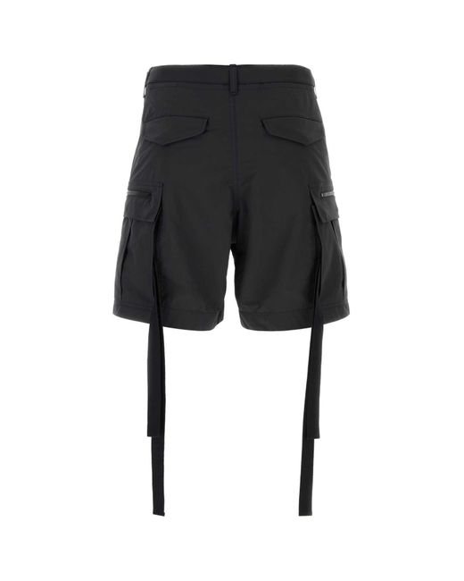 Sacai Black Taffeta Bermuda Shorts for men