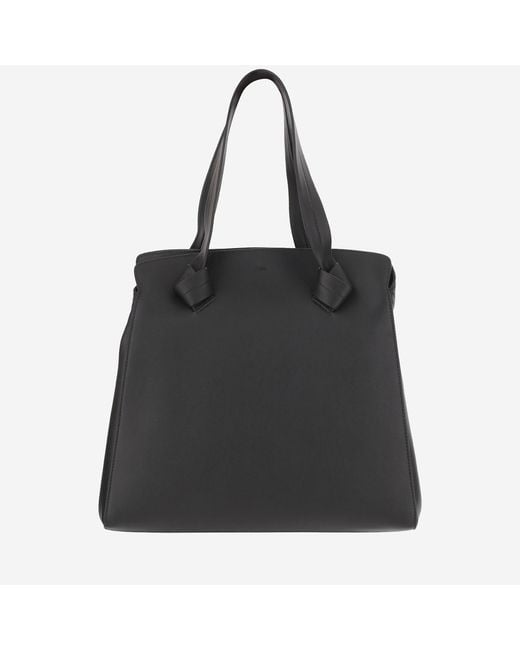 Jil Sander Black Calfskin Knot Tote Bag Shoulder