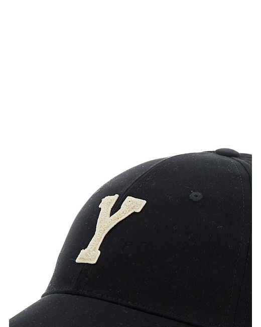 Saint Laurent Black Baseball Cap Cotton Hat for men