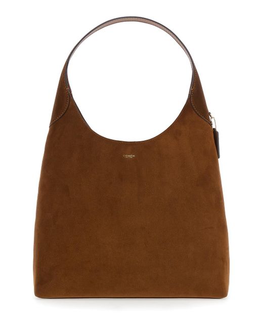 COACH Brown 'Brooklyn 39' With Top Handle And Logo Lettering On The Front