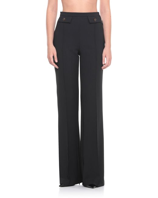Elisabetta Franchi Trousers in Black | Lyst