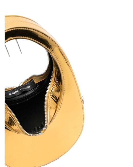 Coperni Metallic 'Swipe' Mini Golden Handbag With Embossed Logo
