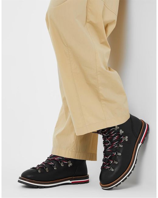 Moncler Black Blanche Logo Hiker Boots