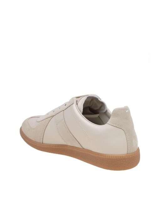 Maison Margiela Brown Suede And Fabric Sneakers for men