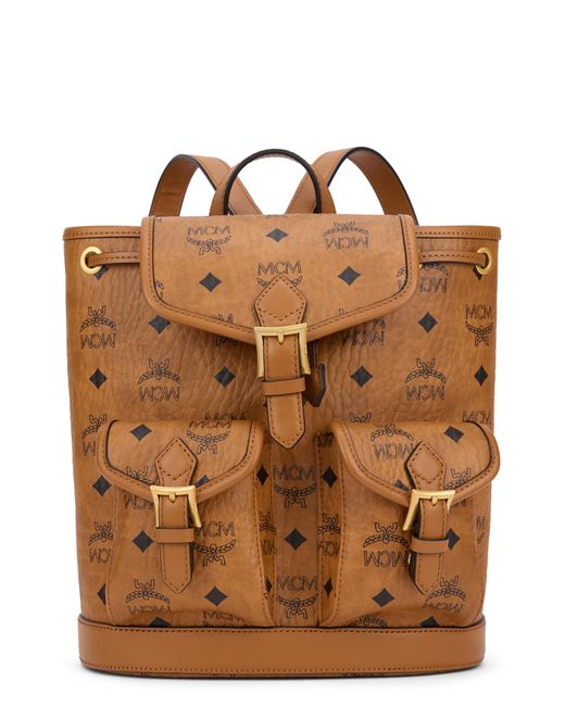MCM Brown Backpack Synthetic Leather Polyurethane Backpacks