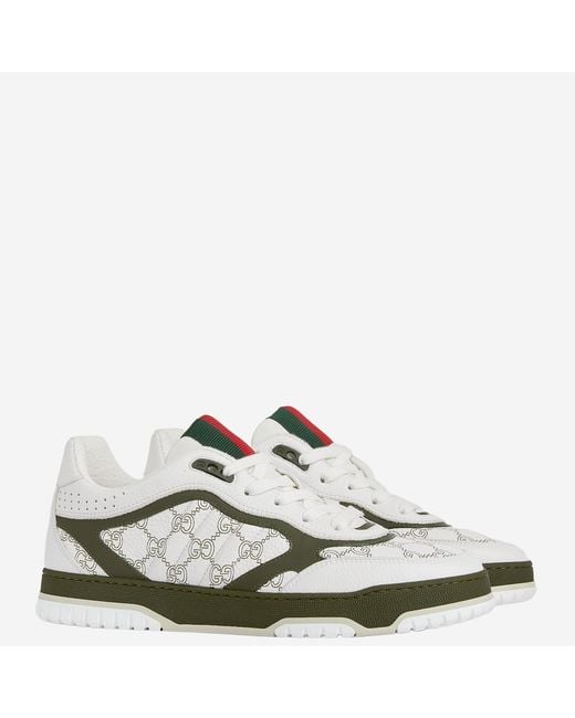 Gucci White Web Leather Sneakers Trainers for men