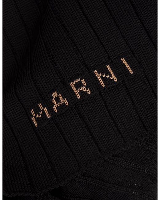 Marni Black Ribbed Knit Short Gilet