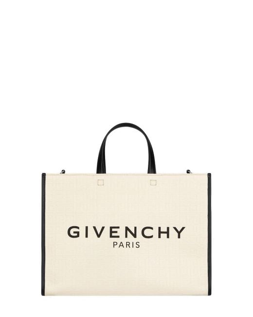 Givenchy G Medium Tote Bag In 4g Coated Canvas in Natural | Lyst