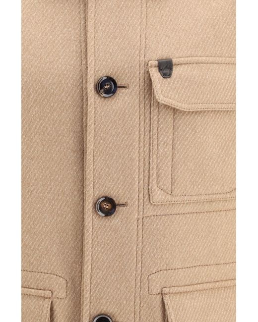 Brioni Natural Workwear Cashmere Jacket Kashmir/Capra Hircus for men