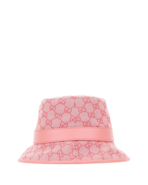 Gucci Pink Cotton Blend Bucket Hat Lyst