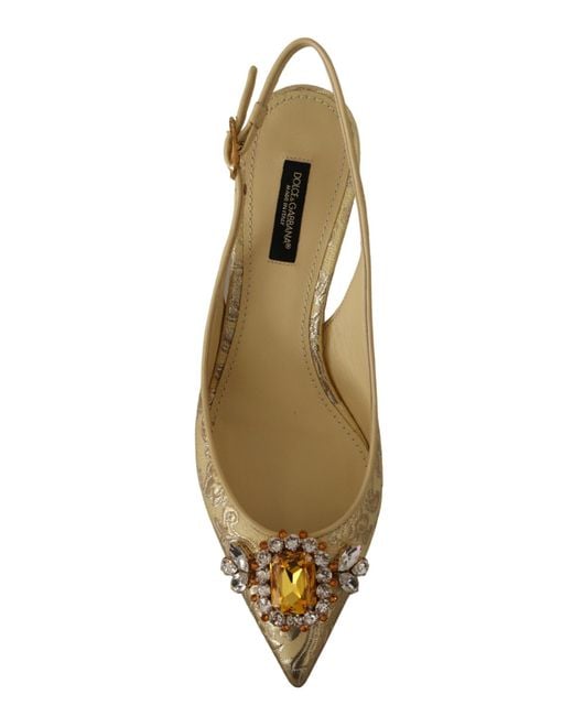 Dolce & Gabbana Black Crystal Slingbacks Pumps Heels Shoes