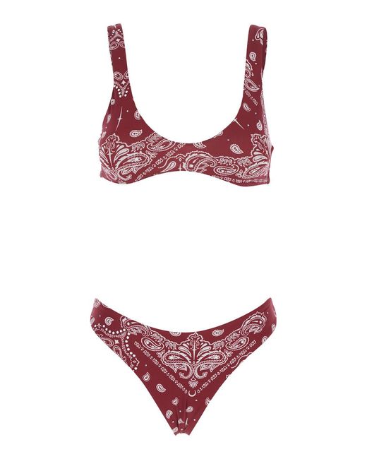 VENUJA Red High Cut Bikini With Brazilian Bottoms And All-Over Print