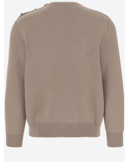 Bottega Veneta Brown Wool Sweater With Zip And Pocket for men