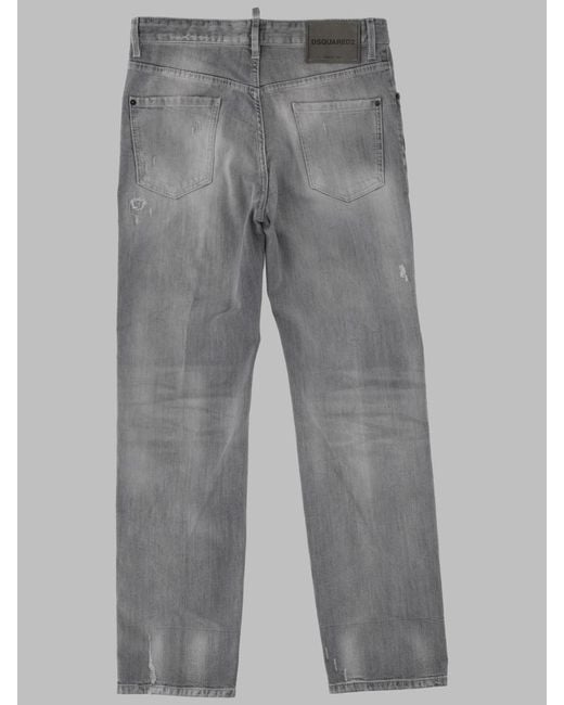 DSquared² Gray Jeans With Logo Patch Cotton for men