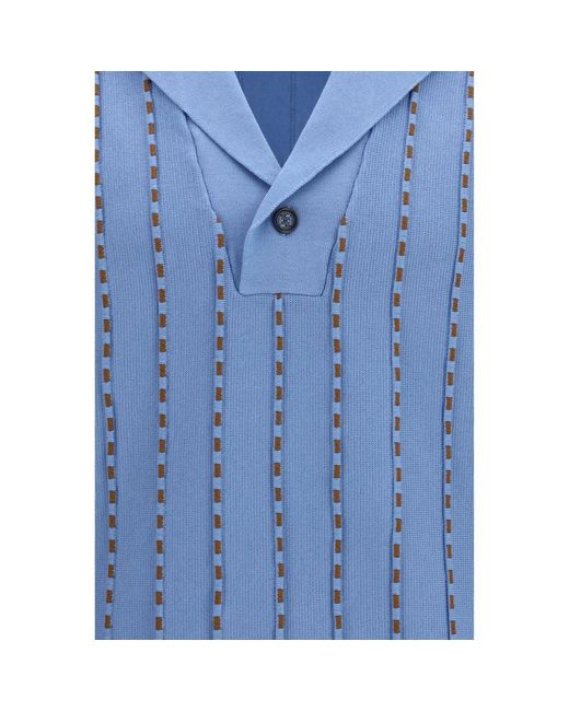 Fendi Blue Cotton Sweatshirt for men