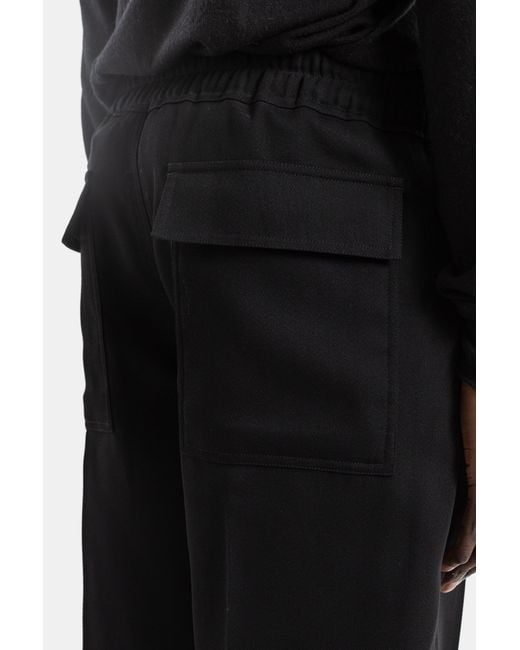 Rick Owens Black Dietrich Drawstring Wide-Leg Trousers With Elasticated Waist for men