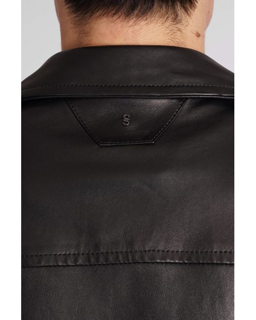 Salvatore Santoro Biker Jacket In Black Leather for Men | Lyst