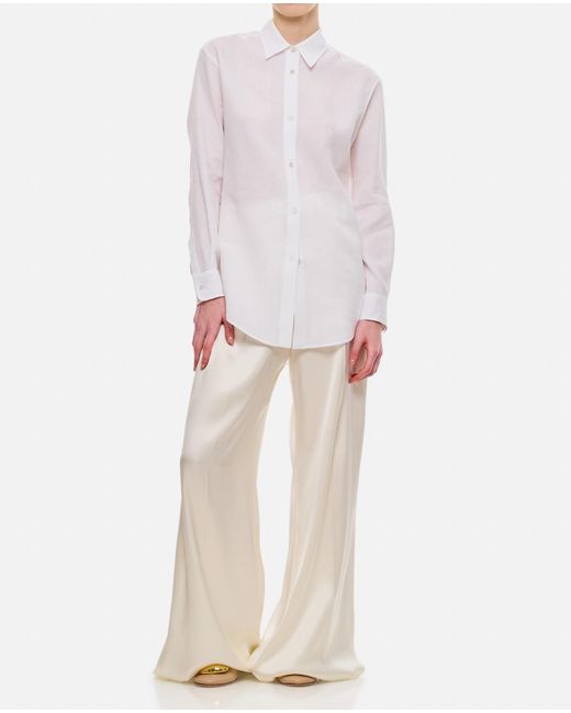 Gabriela Hearst Ferrara Cotton Shirt in White | Lyst