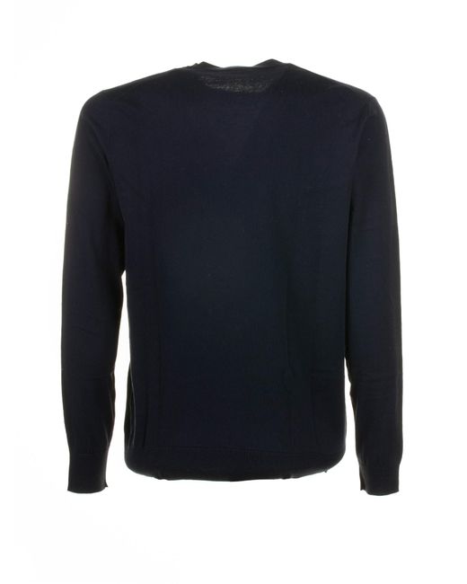 Paolo Pecora Blue Crew Neck Sweater for men