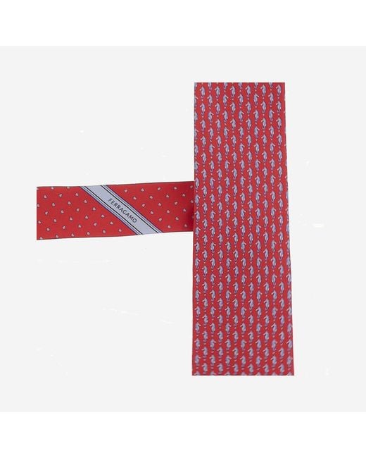 Ferragamo Red Silk Tie Ties & Bow for men