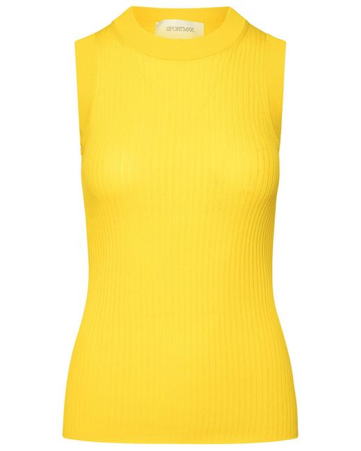 Sportmax Yellow Cotton Tank Top