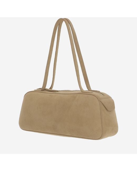 Khaite Natural Simona Shoulder Bag Kid Leather (Suede)