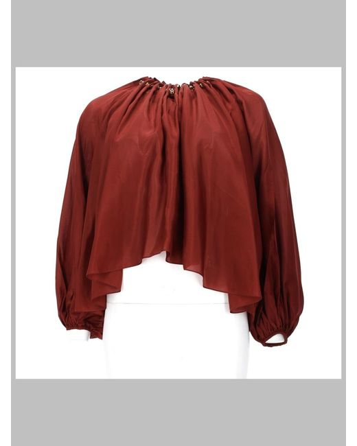 Zimmermann Red Blouse Aster Silk