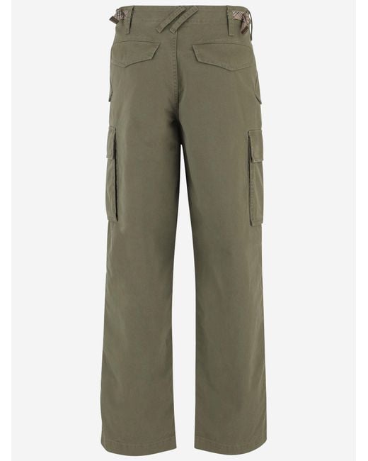 Burberry Green Cotton Cargo Pants Trousers for men