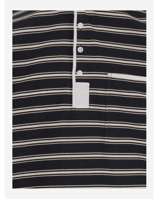 Bottega Veneta Gray Long-Sleeve Cotton Polo Shirts for men