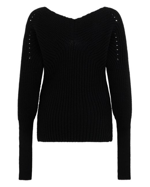 Lemaire Black Sweater V-Neck Wool