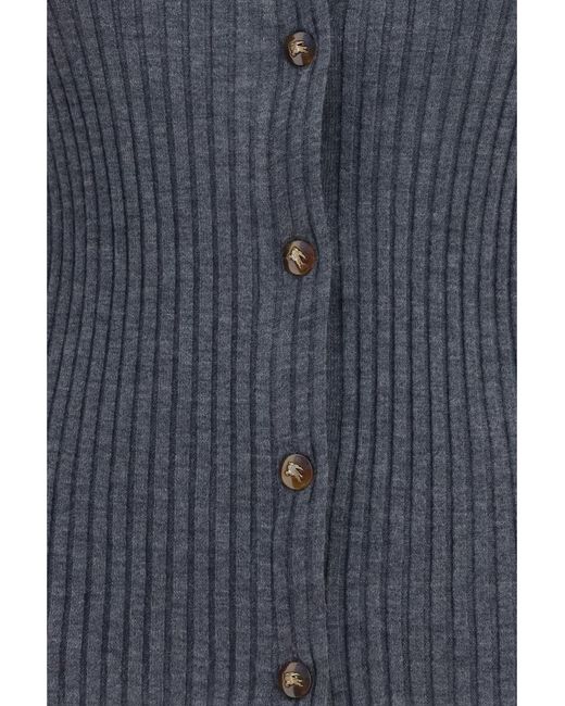 Burberry Blue Cashmere Cardigan Kashmir/Capra Hircus