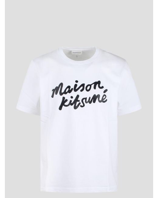 Maison Kitsuné White Maison Kitsune Handwriting T-Shirt for men