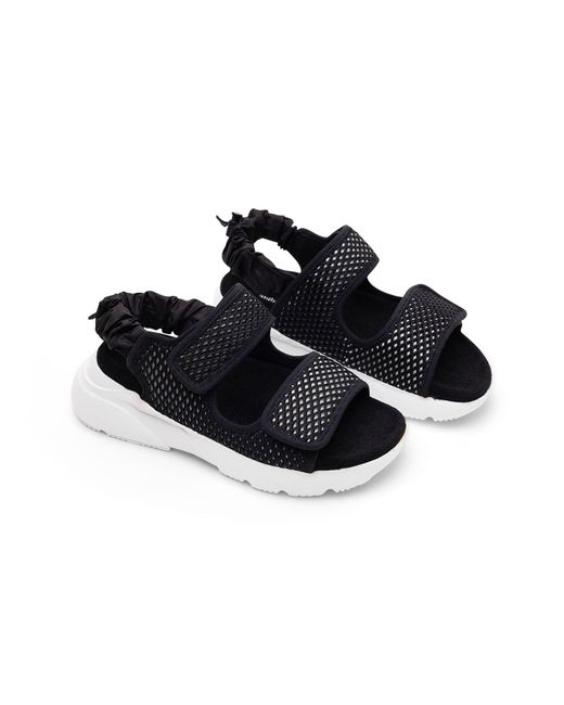 Hogan Black Touch-Strap Chunky Sandals