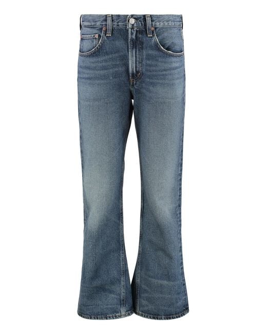 Agolde Blue Flared Jeans Stencil Shade Cotton