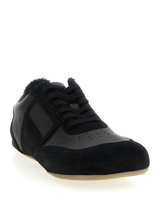 MM6 by Maison Margiela Black Anatomic Sneakers Calfskin Leather for men