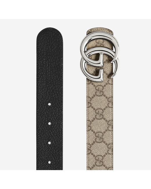 Gucci Black Gg Marmont Reversible Belt Polyurethane for men