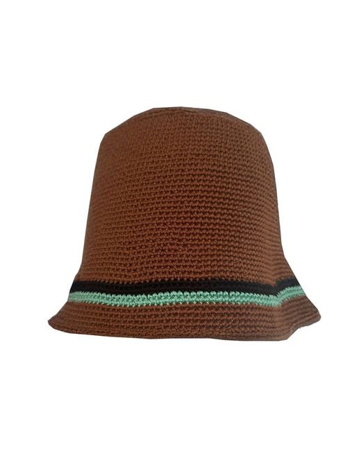 B.B. Wallace Brown Chapeau Schnabel Cloche Laine Tricotée Marron Multicolore Hat