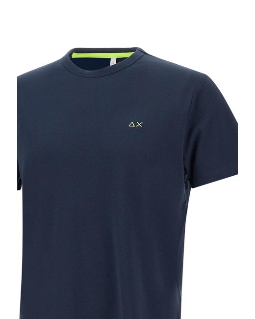 Sun 68 Blue Solid Cotton T-Shirt for men