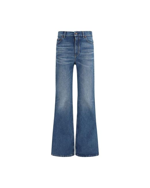 Chloé Blue Cotton Flared Jeans