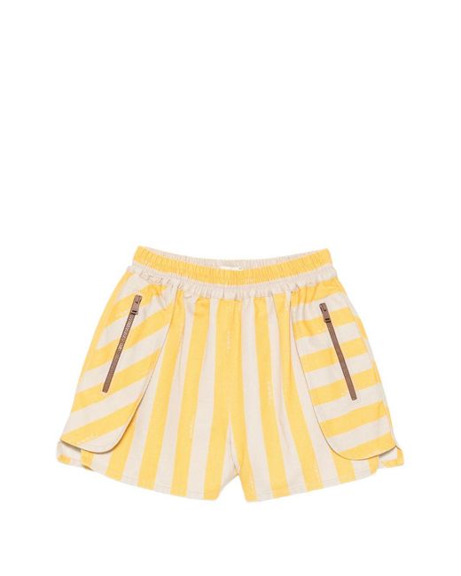 Fendi Yellow Pequin Striped Shorts