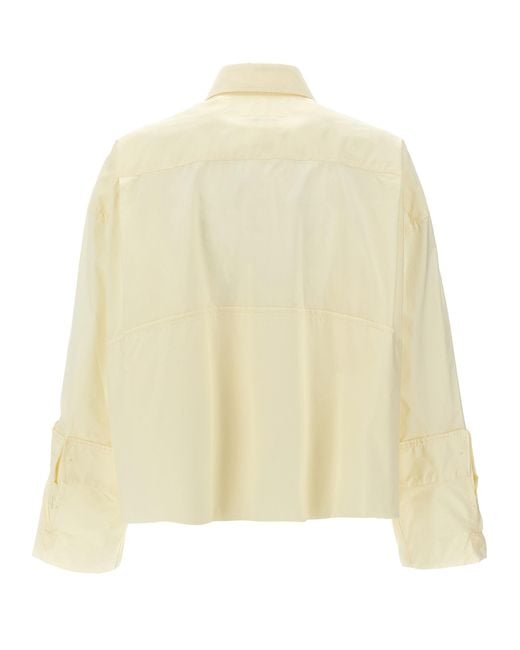 MM6 by Maison Margiela Natural Logo Print Shirt Cotton Shirt, Blouse