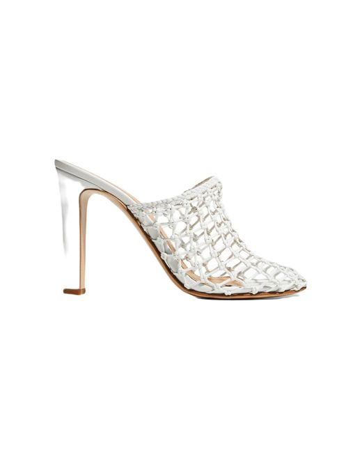 Ferragamo White Ellas High-Heeled Mules
