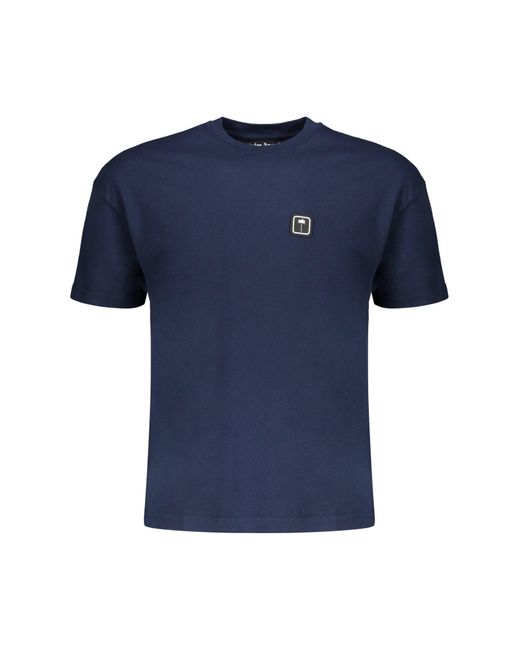 Palm Angels Blue Cotton T-Shirt for men