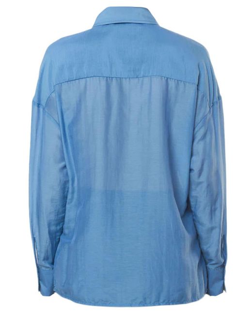 Semicouture Blue Silk Blend Shirt