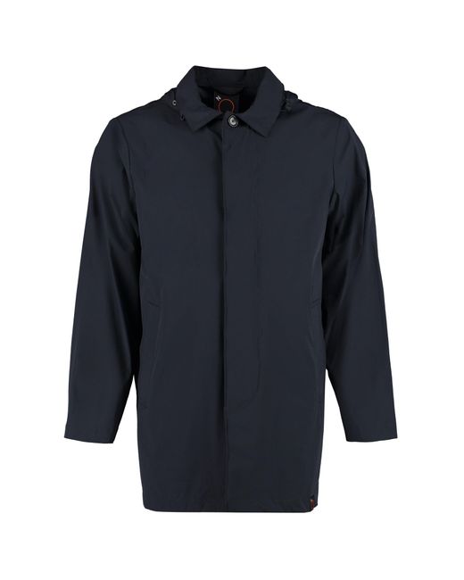 Aspesi Blue Nylon Stretch Waterproof Jacket for men