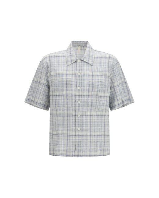sunflower Blue Short-Sleeved Shirt Adam Cotton for men